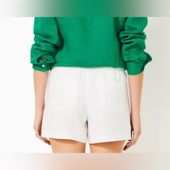 NEW with tags (NWT) Lilly Pulitzer Resort White  4" Lilo Linen Short sz L - Picture 3 of 5